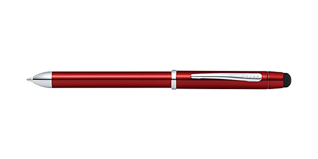 Tech3+ Engraved Translucent Red Multifunction Pen