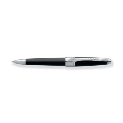 The Apogee Black Star Lacquer ball-point pen is pure poetry without writing a word. Features a rounded, highly polished, spring-loaded clip. It is accented by the wide, satin finish center ring.
