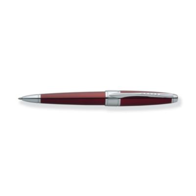 The Apogee Titian Red Lacquer ball-point pen is pure poetry without writing a word. Features a rounded, highly polished, spring-loaded clip. It is accented by the wide, satin finish center ring.