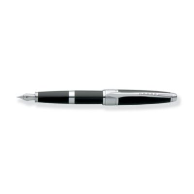 Apogee Black Star Lacquer fountain pen is pure poetry without writing a word. Nib is 18 karat solid gold. Features a rounded, highly polished, spring-loaded clip. It is accented by the wide, satin finish center ring.