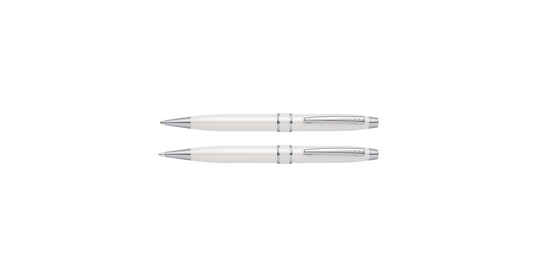 Stratford White Ballpoint Pen & Pencil Set