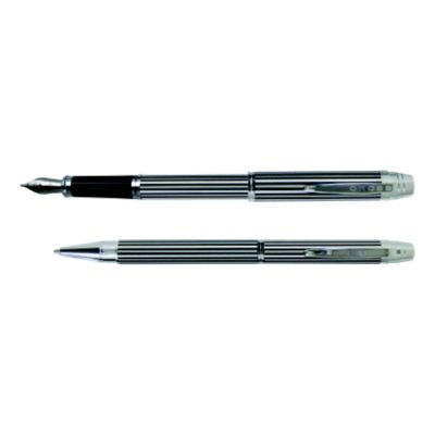 Product image for Cross Helios Set - Füllfederhalter / Kugelschreiber - Chrom mit schwarzen Applikationen