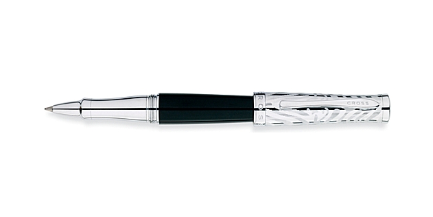 Sauvage Onyx/Zebra Pattern Selectip Rolling Ball Pen with chrome plated appointments 