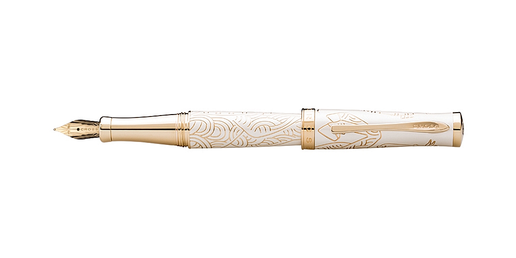 Year of the Horse Imperial White Lacquer Fountain Pen with 18 Karat Gold Nib