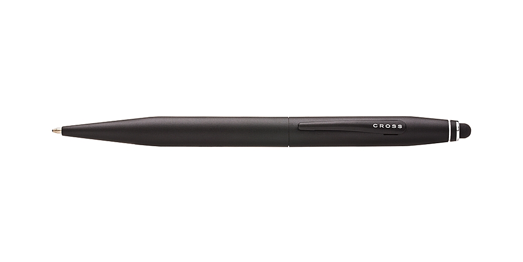 Tech 2 Black Ballpoint Pen with Cleaning Cloth