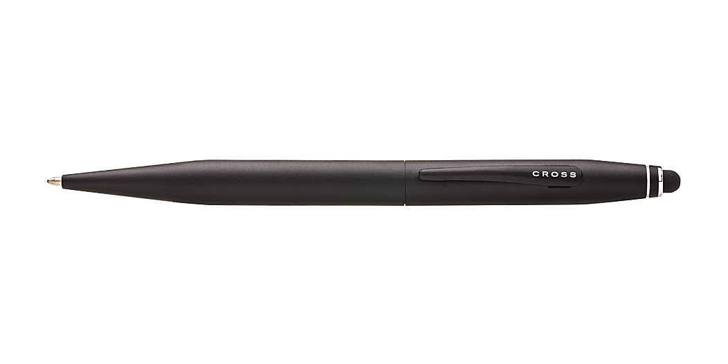 Tech 2 Black Ballpoint Pen with Cleaning Cloth