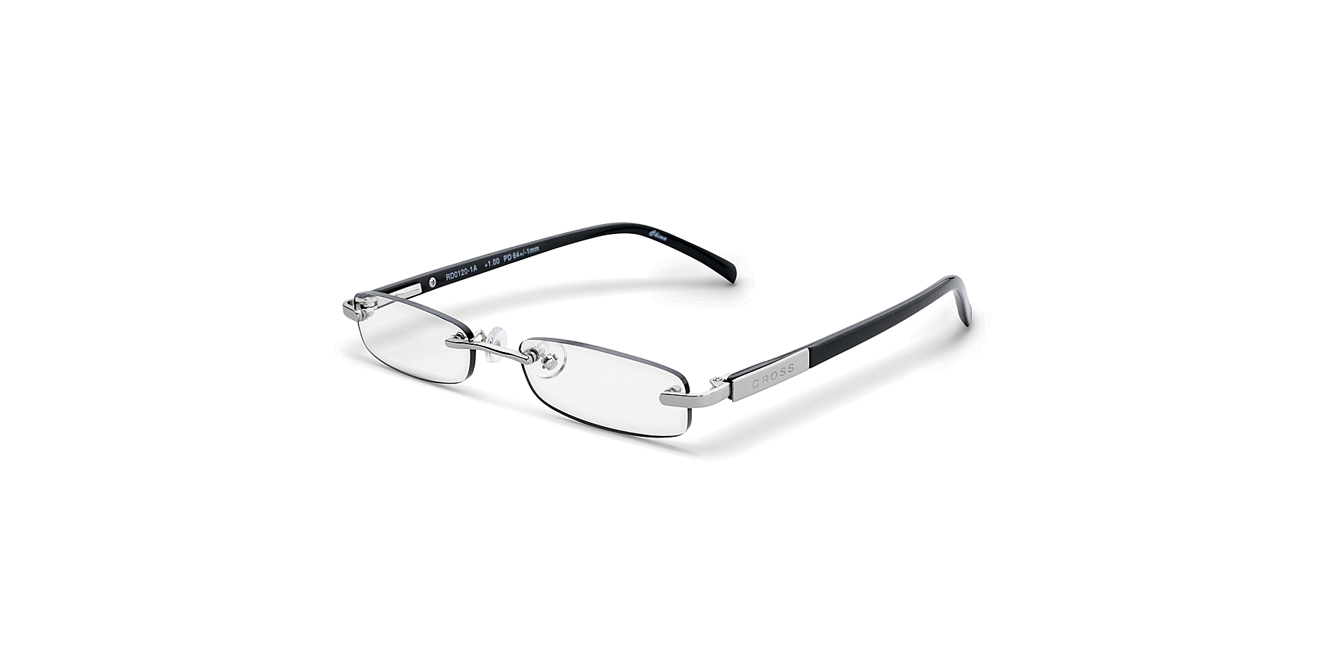 Dickens Collection Silver-tone Accents with Glossy Black Temples