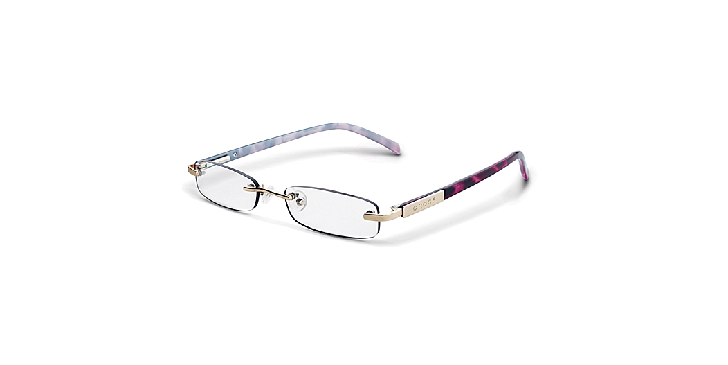 Georgina - Gold-tone appointments with purple tortoiseshell temples