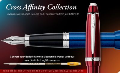 Affinity Collection available as Ballpoint, Rollerball and Foutain Pens from just £40