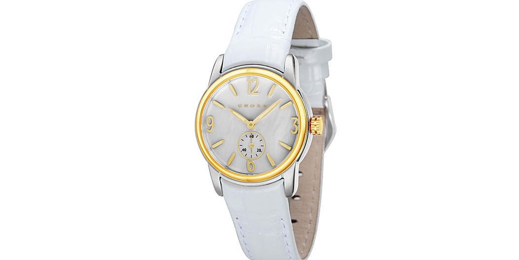 Men's Designer Watch with Round White Dial Plus Day and Date Displays
