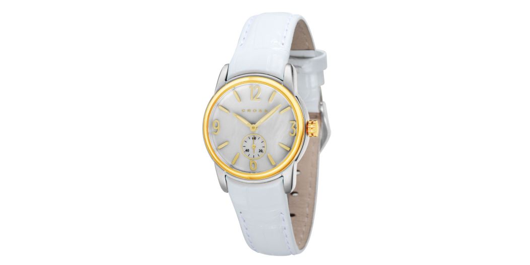 Men's Designer Watch with Round White Dial Plus Day and Date Displays