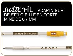 Nouveau Switch-it adaptateur de stylo bille en porte mine de 0,7mm