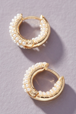 Rhinestone Huggie Hoop Earrings main image 1