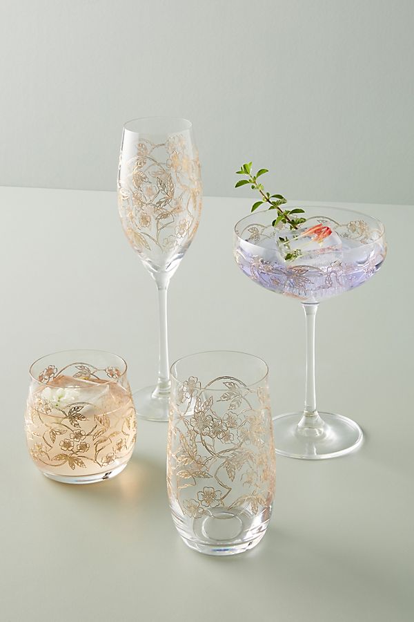 Slide View: 1: Fiorella Stemless Wine Glasses, Set of 4
