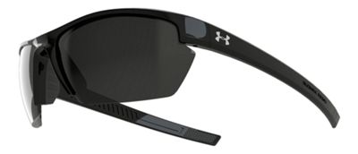 Under Armour Stride XL Polarized Sunglasses Black Crystal Frame Gray Lens Case Sunglasses