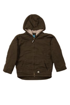 Youth Washed Hooded Coat - Sherpa Lined