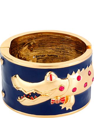 ALLIGATOR BANGLE BRACELET NAVY