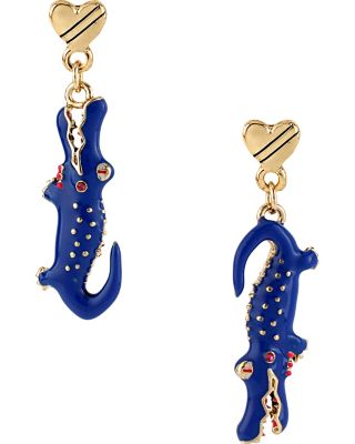 ALLIGATOR DROP EARRING BLUE