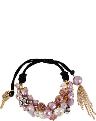 BEAD CLUSTER PULLEY BRACELET PURPLE