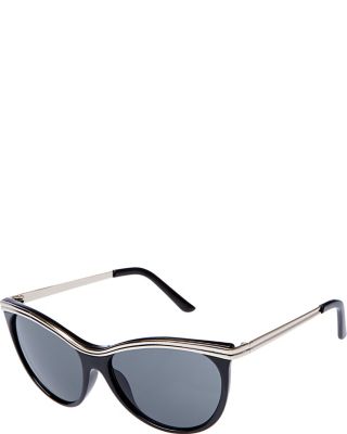 CAT EYE WITH METAL TOP BAR BLACK