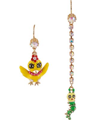 CHICKADEE INCHWORM MISMATCH EARRING MULTI