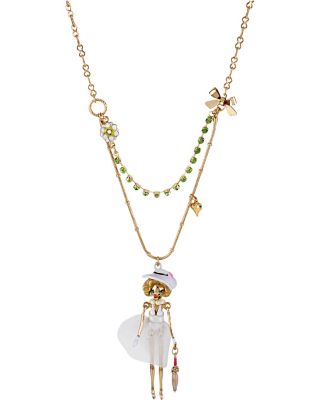 GIRL TWO ROW NECKLACE PINK