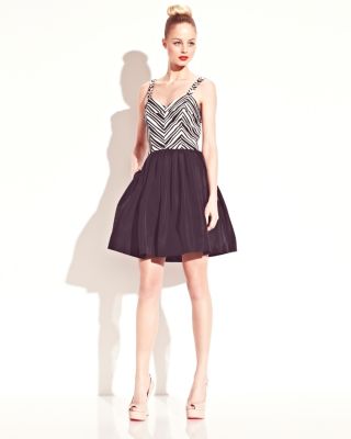 MIXED MEDIA SUNDRESS BLACK-WHITE