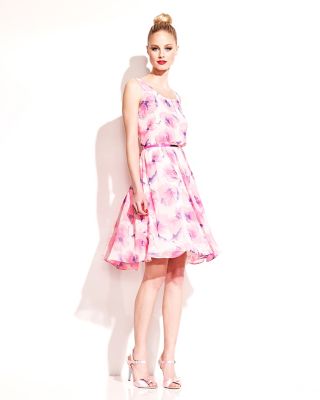 Womens Pink and Purple Flirty Floral Print Dress by Betsey Johnson (via All Style Mall)
