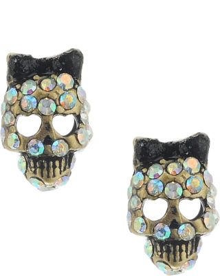 SKULL STUD EARRING BLACK
