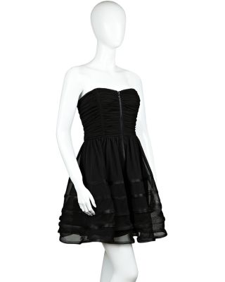 SOLID RUCHED DRESS BLACK