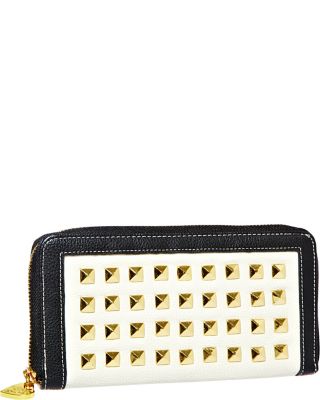 SPRING STUD ZIP WALLET BLACK