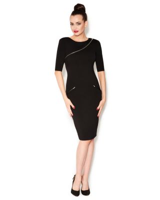 Womens Black Long Sleeve Midi Length Dress by Betsey Johnson (via All Style Mall)