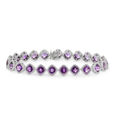 14K_White_Gold_Cushion_Checkerboard_Amethyst_Bracelet,_7"