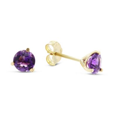 14K_Yellow_Gold_Round_Faceted_Amethyst_Stud_Earrings,_5mm