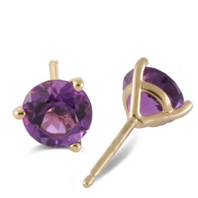 14K_Yellow_Gold_Round_Faceted_Amethyst_Stud_Earrings,_4mm