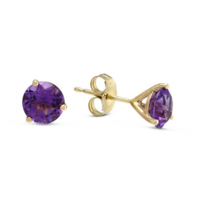 14K_Yellow_Gold_Round_Faceted_Amethyst_Stud_Earrings,_6mm