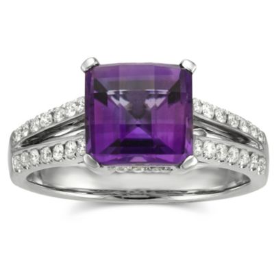 14K_White_Gold_Square_Checkerboard_Amethyst_and_Round_Diamond_Ring