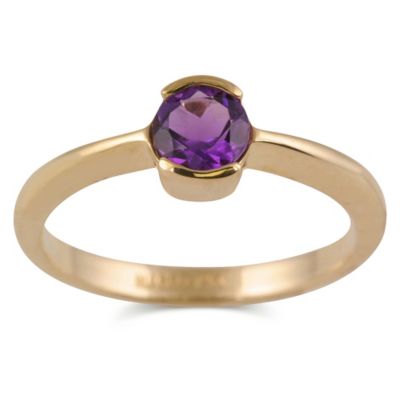 14K_Yellow_Gold_Round_Amethyst_Half_Bezel_Ring