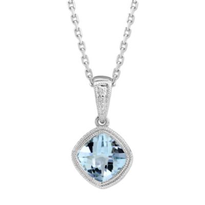 14K_White_Gold_Checkerboard_Cushion_Aquamarine_Bezel_Set_Pendant,_6mm