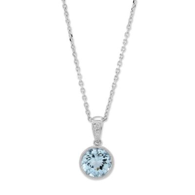 14K_White_Gold_Checkerboard_Round_Aquamarine_Bezel_Set_Pendant,_7mm