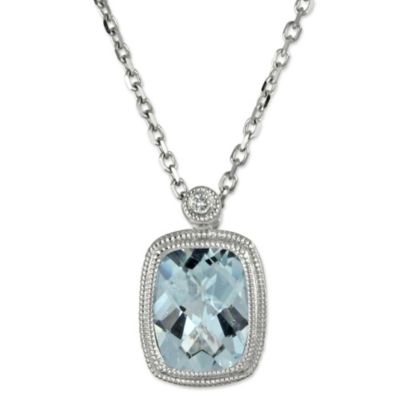 14K_White_Gold_Checkerboard_Cushion_Aquamarine_and_Round_Diamond_Pendant