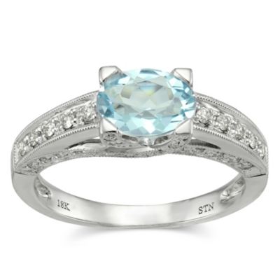 18K_White_Gold_Oval_Aquamarine_and_Round_Diamond_Ring_With_Milgrain