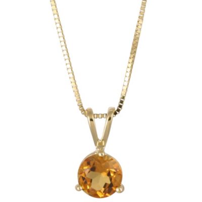 14K_Yellow_Gold_Round_Citrine_Solitaire_Pendant,_5mm