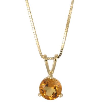 14K_Yellow_Gold_Round_Citrine_Pendant,_6mm