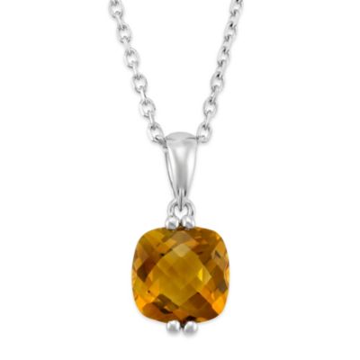 14K_White_Gold_Cushion_Checkerboard_Citrine_Pendant