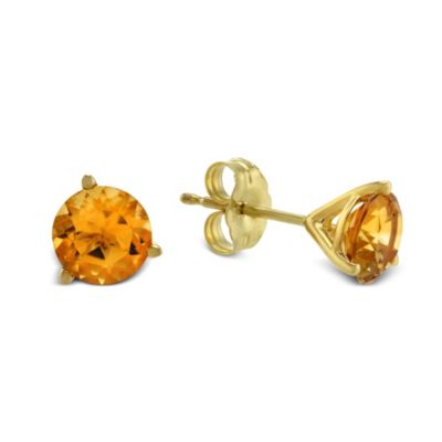 14K_Yellow_Gold_Round_Citrine_Stud_Earrings,_6mm