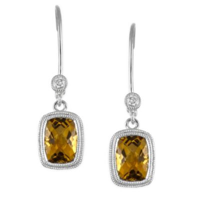 14K_White_Gold_Cushion_Checkerboard_Citrine_and_Round_Diamond_Dangle_Earrings
