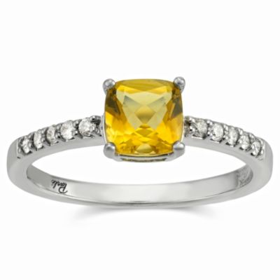 14K_White_Gold_Cushion_Citrine_and_Round_Diamond_Ring
