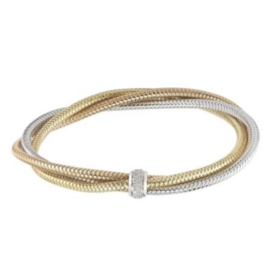 Roberto_Coin_18K_Yellow,_Rose_and_White_Gold_Diamond_Bangle_Bracelet