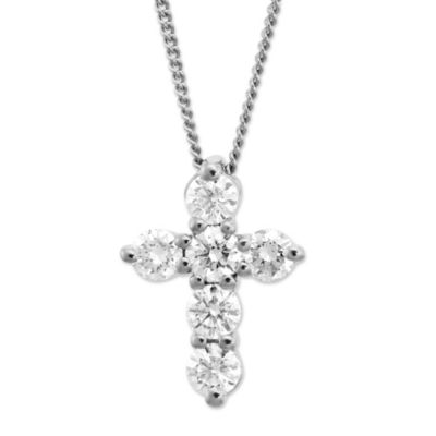 18K_White_Gold_Diamond_Cross_Pendant,_0.55cttw